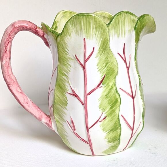 Vintage The Haldon Group Tobacco Leaf Pitcher & Handled Bowl – Hand Painted 1988 - Picture 4 of 11